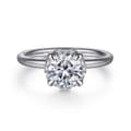 Seattle - 14K White Gold Round Hidden Halo Diamond Engagement Ring
