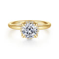 Seattle - 14K Yellow Gold Round Hidden Halo Diamond Engagement Ring