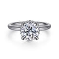 Seattle - 14K White Gold Round Hidden Halo Diamond Engagement Ring
