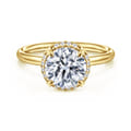 Seattle - 14K Yellow Gold Round Hidden Halo Diamond Engagement Ring