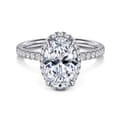 Suede - 14K White Gold Oval Hidden Halo Diamond Engagement Ring