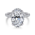 Suede - 14K White Gold Oval Hidden Halo Diamond Engagement Ring