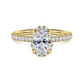 Suede - 14K Yellow Gold Oval Hidden Halo Diamond Engagement Ring