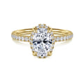 Suede - 14K Yellow Gold Oval Hidden Halo Diamond Engagement Ring