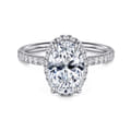 Suede - 14K White Gold Oval Hidden Halo Diamond Engagement Ring