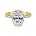 Suede - 14K Yellow Gold Oval Hidden Halo Diamond Engagement Ring