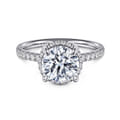 Suede - 14K White Gold Round Hidden Halo Diamond Engagement Ring