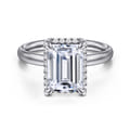 Symphony - 14K White Gold Emerald Cut Hidden Halo Diamond Engagement Ring