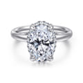 Symphony - 14K White Gold Oval Hidden Halo Diamond Engagement Ring