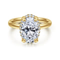 Symphony - 14K Yellow Gold Oval Hidden Halo Diamond Engagement Ring