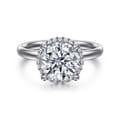 Symphony - 14K White Gold Round Hidden Halo Diamond Engagement Ring