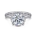 Symphony - 14K White Gold Round Hidden Halo Diamond Engagement Ring