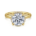 Symphony - 14K Yellow Gold Round Hidden Halo Diamond Engagement Ring