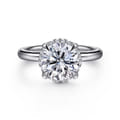 Symphony - 14K White Gold Round Hidden Halo Diamond Engagement Ring