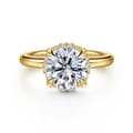 Symphony - 14K Yellow Gold Round Hidden Halo Diamond Engagement Ring