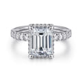 Talisa - 14K White Gold Emerald Cut Hidden Halo Diamond Engagement Ring
