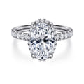 Talisa - 14K White Gold Oval Hidden Halo Diamond Engagement Ring