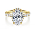 Talisa - 14K Yellow Gold Oval Hidden Halo Diamond Engagement Ring