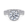 Talisa - 14K White Gold Round Hidden Halo Diamond Engagement Ring