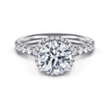 Talisa - 14K White Gold Round Hidden Halo Diamond Engagement Ring