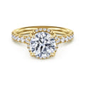 Talisa - 14K Yellow Gold Round Hidden Halo Diamond Engagement Ring