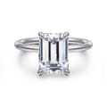 Tiana - 14K White Gold Emerald Cut Solitaire Diamond Engagement Ring