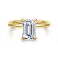 Tiana - 14K Yellow Gold Emerald Cut Solitaire Diamond Engagement Ring