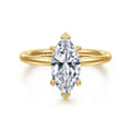 Tiana - 14K Yellow Gold Marquise Shape Solitaire Diamond Engagement Ring