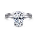 Tiana - 14K White Gold Oval Solitaire Diamond Engagement Ring