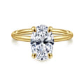 Tiana - 14K Yellow Gold Oval Solitaire Diamond Engagement Ring