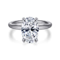 Tiana - 14K White Gold Oval Solitaire Diamond Engagement Ring