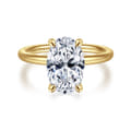 Tiana - 14K Yellow Gold Oval Solitaire Diamond Engagement Ring