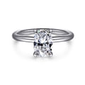 Tiana - 14K White Gold Oval Solitaire Diamond Engagement Ring