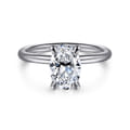 Tiana - 14K White Gold Oval Solitaire Diamond Engagement Ring