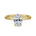 Tiana - 14K Yellow Gold Oval Solitaire Diamond Engagement Ring