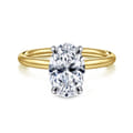 Tiana - 14K Yellow-White Gold Oval Solitaire Diamond Engagement Ring
