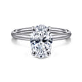 Tiana - 14K White Gold Oval Solitaire Diamond Engagement Ring