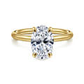 Tiana - 14K Yellow Gold Oval Solitaire Diamond Engagement Ring