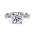 Tiana - 14K White Gold Round Solitaire Diamond Engagement Ring