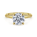 Tiana - 14K Yellow Gold Round Solitaire Diamond Engagement Ring