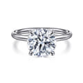 Tiana - 14K White Gold Round Solitaire Diamond Engagement Ring