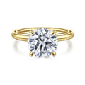 Tiana - 14K Yellow Gold Round Solitaire Diamond Engagement Ring