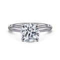 Tiana - 14K White Gold Round Solitaire Diamond Engagement Ring