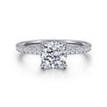 Twain - Platinum Cushion Cut Diamond Engagement Ring