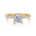 Twain - 18K Yellow Gold Cushion Cut Diamond Engagement Ring