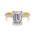 Twain - 14K Yellow Gold Emerald Cut Diamond Engagement Ring