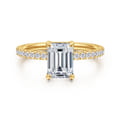 Twain - 18K Yellow Gold Emerald Cut Diamond Engagement Ring