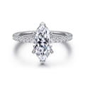 Twain - Platinum Marquise Shape Diamond Engagement Ring