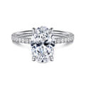 Twain - 14K White Gold Oval Diamond Engagement Ring