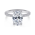 Twain - 14K White Gold Oval Diamond Engagement Ring